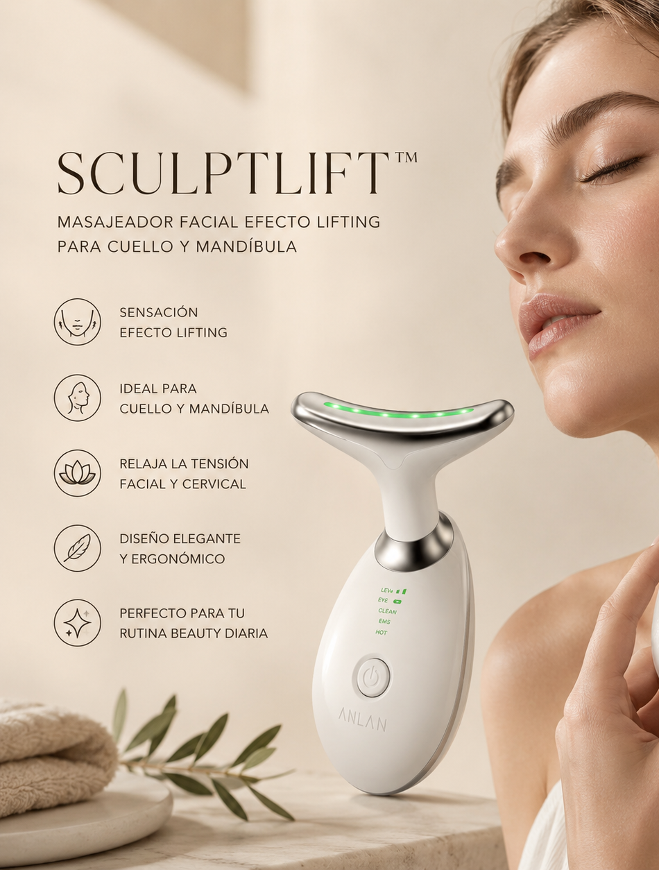 Masajeador facial efecto lifting - SculptLift