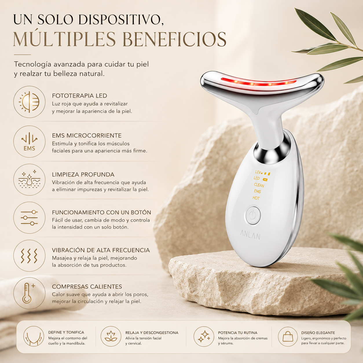 Masajeador facial efecto lifting - SculptLift